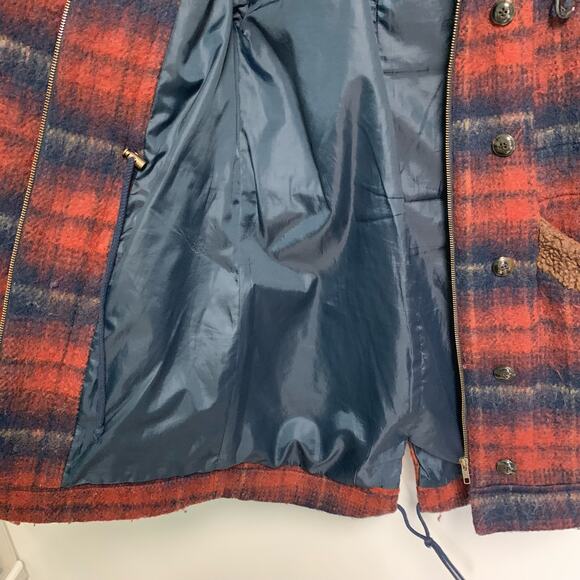 Urban Outfitters Staring at Stars Plaid Sherpa Hooded Button Up Jacket Size Sm - Picture 5 of 9